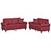 Set di Divani 2 pz con Cuscini Rosso Vino in Similpelle - Foto miniatura 1