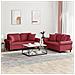 Set di Divani 2 pz con Cuscini Rosso Vino in Similpelle - Foto miniatura 2