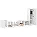 Set mobile TV 3 pcs Bianco Lucido Legno multistrato - Foto miniatura 3