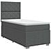 Letto box spring con materasso Grigio Scuro Singolo Tessuto - Foto miniatura 1