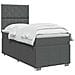 Letto box spring con materasso Grigio Scuro Singolo Tessuto - Foto miniatura 3