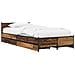 Struttura letto con testata con ruota Legno antico 80 x 200 cm - Foto miniatura 1