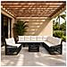 Set Divano da Giardino 11 pz Nero e Bianco Crema polyrattan - Foto miniatura 3