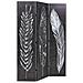 Paravento Pieghevole 120x170 cm Stampa Piume Bianco e Nero - Foto miniatura 3