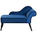 Chaise Longue In Tessuto Velluto Blu Cobalto Lato Destro Biarritz - Foto miniatura 1