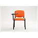 Sedia Visitatore Ken con Tavolino Richiudibile E Seduta in Similpelle I Sedia Ospite Imbottita Riunioni E Conferenze con Telaio in Metallo Arancione - Foto miniatura 2