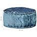 Pouf Rotondo in Velluto 40x20 cm Blu - Foto miniatura 3