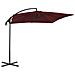 Ombrellone A Sbalzo Con Palo In Acciaio 250x250 Cm Rosso Vino - Foto miniatura 4
