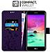 Cadorabo Custodia Compatibile Con Lg K10 2017 Eu In Lilla Scuro Fiore - Coperchio Protettivo In Design Floreale Con Chiusura Magnetica, Funzione Stand E Slot Per Carte - Foto miniatura 3