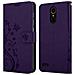 Cadorabo Custodia Compatibile Con Lg K10 2017 Eu In Lilla Scuro Fiore - Coperchio Protettivo In Design Floreale Con Chiusura Magnetica, Funzione Stand E Slot Per Carte - Foto miniatura 8