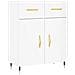 Credenza 69,5x34x90 Cm In Legno Multistrato Bianco Lucido - Foto miniatura 2