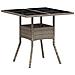 Tavolo Giardino Piano Vetro Grigio Chiaro 80x80x75cm Polyrattan - Foto miniatura 2