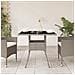 Tavolo Giardino Piano Vetro Grigio Chiaro 80x80x75cm Polyrattan - Foto miniatura 3
