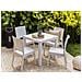 Set Di 4 Sedie Da Giardino In Rattan Bianco Fossano - Foto miniatura 1