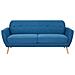 Divano Da Salotto 3 Posti In Tessuto Con Forma A Conchiglia Blu Petrolio Loren - Foto miniatura 3
