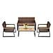 Set Salotto Da Giardino Salottino In Polyrattan Con Poltrone E Tavolo Da Esterno - Foto miniatura 4