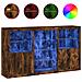 Credenza Con Luci Led Rovere Fumo 181,5x37x100 Cm - Foto miniatura 2