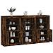 Credenza Con Luci Led Rovere Fumo 181,5x37x100 Cm - Foto miniatura 1