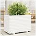 Fioriera Da Giardino Bianca 70x40x49,5cm Legno Massello Di Pino - Foto miniatura 1
