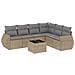Set Divani Da Giardino 7 Pz Con Cuscini Beige In Polyrattan - Foto miniatura 2