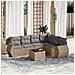Set Divani Da Giardino 7 Pz Con Cuscini Beige In Polyrattan - Foto miniatura 1