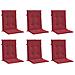 Cuscini Per Sedia 6 Pz Rosso Vino 100x50x3 Cm In Tessuto - Foto miniatura 2