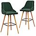 Lusso Casadino -  Sgabelli Da Bar 2 Pz Verde Scuro In Velluto - Foto miniatura 2