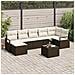 Set di divani da giardino 7 pezzi con cuscini grigi in polyrattan, Divano da giardino 2 posti con cuscini marroni in polyrattan - Foto miniatura 2