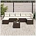 Set di divani da giardino 7 pezzi con cuscini grigi in polyrattan, Divano da giardino 2 posti con cuscini marroni in polyrattan - Foto miniatura 3