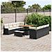 Set divano da giardino  11 pezzi con cuscini polyrattan nero acacia, Divano da giardino a 2 posti  con ripostiglio e cuscini polyrattan nero, Set da pranzo giardino con 3 pezzi e cuscini polyrattan nero acacia - Foto miniatura 3