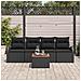 Set Divano da Giardino 5 Pezzi con Cuscini Rattan Polyrattan Nero Acacia - Foto miniatura 2