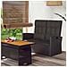 Panca da Giardino Reclinabile con Cuscini 118cm Polyrattan Nero - Foto miniatura 2