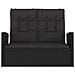 Panca da Giardino Reclinabile con Cuscini 118cm Polyrattan Nero - Foto miniatura 3