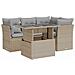 Set Divano da Giardino 5 pz con Cuscini Beige in Polyrattan - Foto miniatura 1