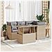 Set Divano da Giardino 5 pz con Cuscini Beige in Polyrattan - Foto miniatura 2