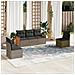 Set Divano da Giardino 5 pz con Cuscini Grigio in Polyrattan - Foto miniatura 2