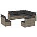Set Divani da Giardino 11 pz con Cuscini in Polyrattan Grigio - Foto miniatura 1