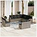 Set Divani da Giardino 11 pz con Cuscini in Polyrattan Grigio - Foto miniatura 2