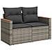 Set Divani da Giardino 11 pz con Cuscini in Polyrattan Grigio - Foto miniatura 3