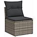 Set Divani da Giardino 11 pz con Cuscini in Polyrattan Grigio - Foto miniatura 5