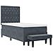 Letto Box Spring con Materasso & Panca Grigio Scuro 90x200 cm Velluto - Foto miniatura 8