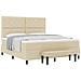 Letto con Box Spring, Materasso e Panchina Crema 180x200 cm Tessuto - Foto miniatura 1