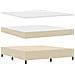 Letto con Box Spring, Materasso e Panchina Crema 180x200 cm Tessuto - Foto miniatura 3