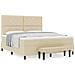Letto con Box Spring, Materasso e Panchina Crema 180x200 cm Tessuto - Foto miniatura 4