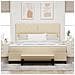 Letto con Box Spring, Materasso e Panchina Crema 180x200 cm Tessuto - Foto miniatura 5