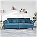 Divano in Velluto con cuscino 3 pcs Blu 208 cm Velluto - Foto miniatura 3