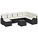 Set Divano da Giardino con cuscino 9 pcs Nero Poly Rattan - Foto miniatura 1