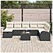 Set Divano da Giardino con cuscino 9 pcs Nero Poly Rattan - Foto miniatura 3