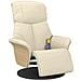 Poltrona Reclinabile Massaggio con Poggiapiedi Crema Similpelle - Foto miniatura 3