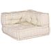 Divano modulare 2 pcs Crema 140 x 70 x 56 cm Tessuto - Foto miniatura 1